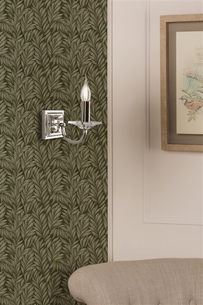 (image for) Laura Ashley - Carson Wall Light Polished Nickel Glass